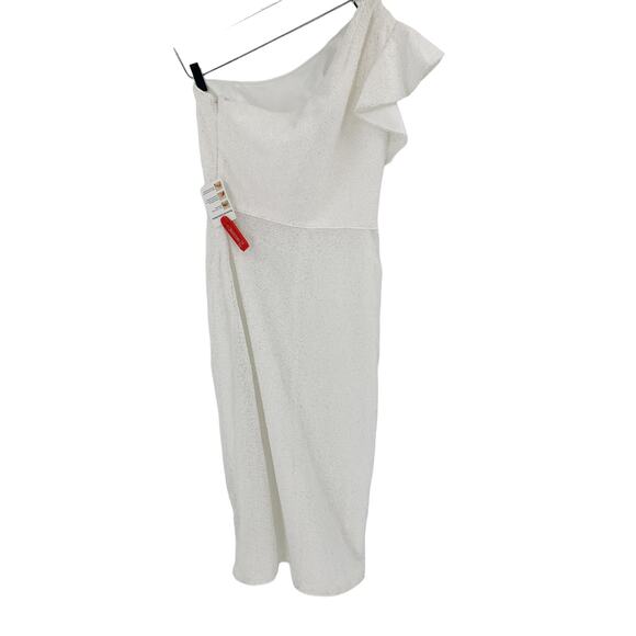 MAC DUGGAL Dress Size 6 Evening Gown Sequin NEW White Midi One Shoulder Sheath - Picture 5 of 6